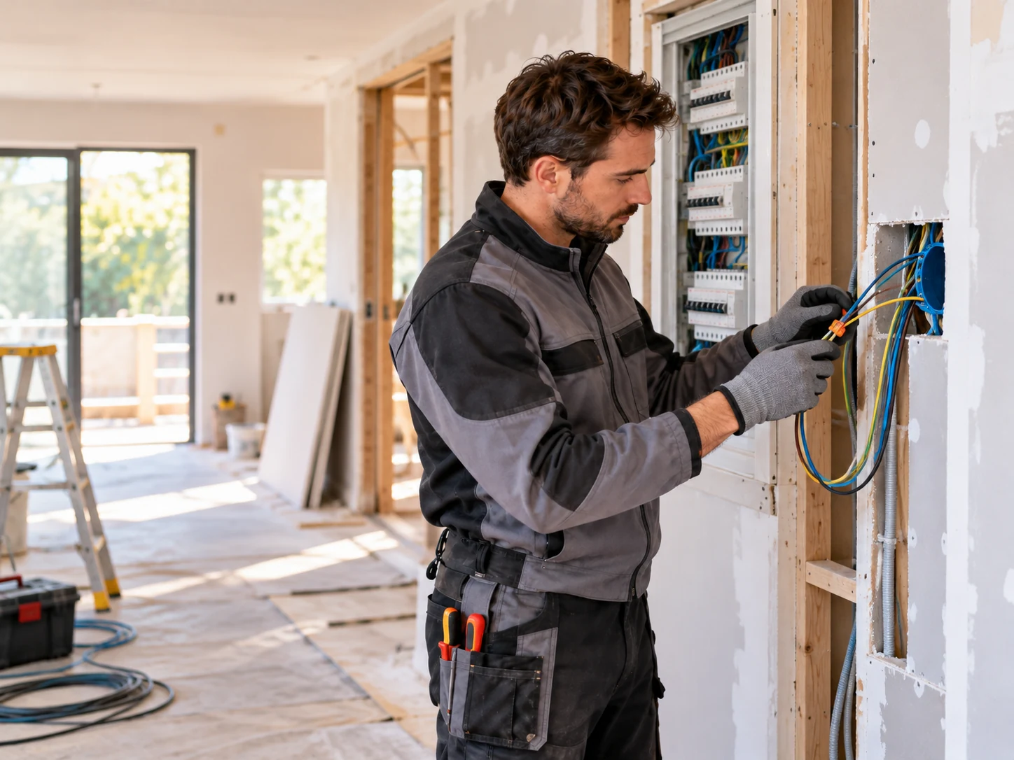 Illustration de travaux de rénovation électrique dans un logement