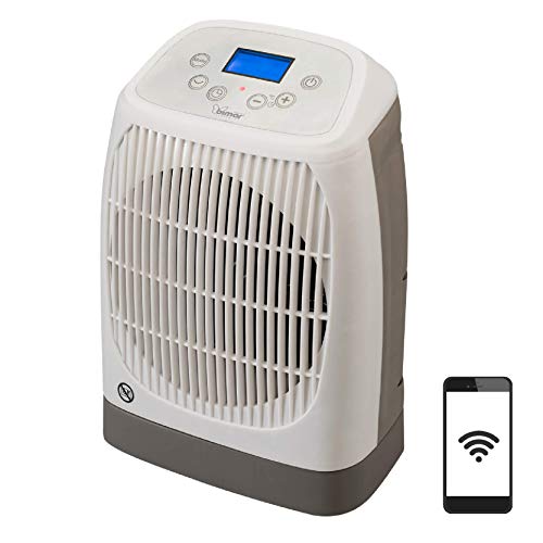 Bimar Radiateur Electrique Smart HF206, Radiateur Electrique Basse Consommation, Contrôle des Fonctions avec Wi-FI, Compatible avec Alexa e Google Assistant, Balancement Automatique Gauche/Droite