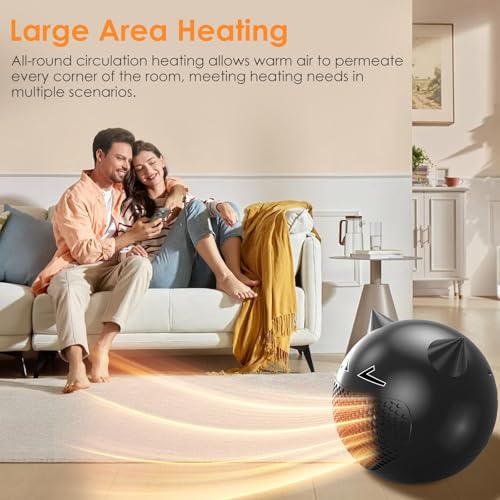 Bwaliffury Mini Chauffage Soufflant, Chauffage D'appoint Compact, 450W Radiateur Électrique, Radiateur Soufflant Faible Consommation Silencieux, Protection Contre Surchauffe, Bureau, Chambre – Image 5