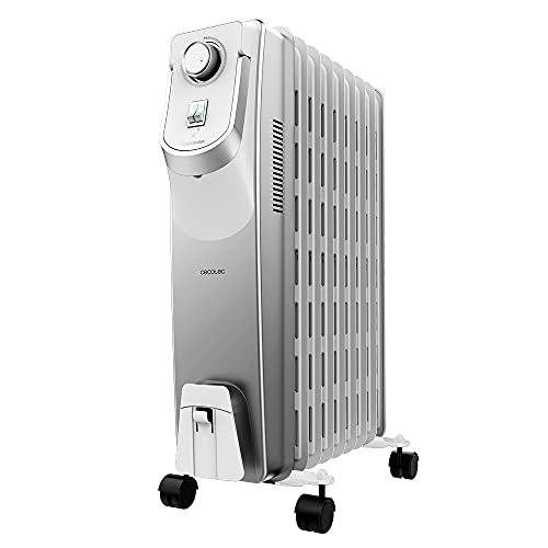 Cecotec Radiateur Bain d'Huile ReadyWarm 9000 Space 360º. 9 éléments, 2000 W, Thermostat ajustable avec trois niveaux de puissance, 22 m², Ramasse-câbles, Systèmes de sécurité.