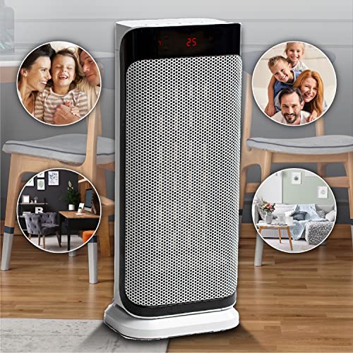 Chauffage soufflant en céramique à économie d'énergie | 2000 W | 3 niveaux | Oscillant | Protection contre la surchauffe | Thermostat | Chauffage électrique | Haute efficacité thermique | Chauffage soufflant silencieux | Chauffage mobile – Image 4