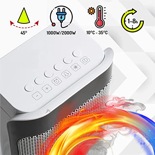 Chauffage soufflant en céramique à économie d'énergie | 2000 W | 3 niveaux | Oscillant | Protection contre la surchauffe | Thermostat | Chauffage électrique | Haute efficacité thermique | Chauffage soufflant silencieux | Chauffage mobile – Image 5