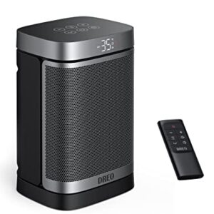 Dreo Space Heater, 70° Oscillating Electric PTC Ceramic Heater with Thermostat, Remote Control, 3-Mode 3-Speed, 1-12H Timer, Overheating & Tip-Over Protection, Energy-Saving-ECO-Mode, Atom One