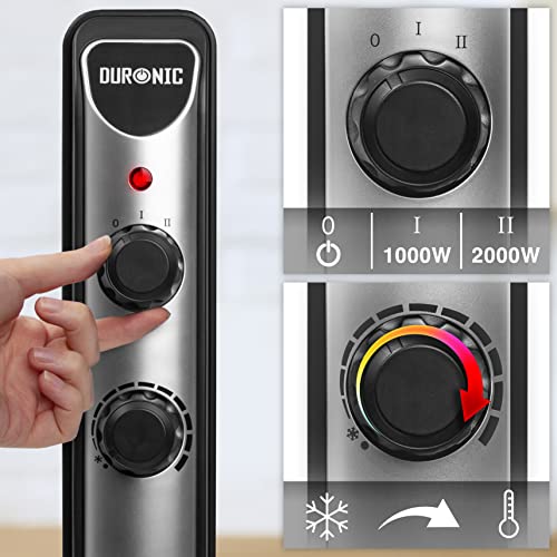 Duronic HV220 Radiateur électrique fin avec panneaux Mica 2000W | Chauffage écoresponsable chauffant en 1 min | Thermostat ajustable | Extinction automatique |2 Niveaux de puissance | Sans huile – Image 5