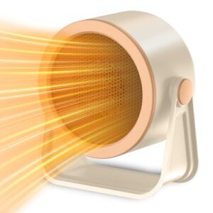 HyAdierTech Chauffage d'appoint, Mini Radiateur Soufflant Céramique, Chauffage soufflant électrique Silencieux, 2 Modes, Protection Contre Surchauffe, Oscillation à 90°, pour Salon Chambre