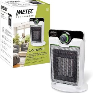 Imetec Eco Radiateur Soufflant Céramique, Chauffage électrique, Technologie Céramique, Faible Consommation d'Energie, Silencieux, 3 Niveaux de Température, Thermostat d'Ambiance