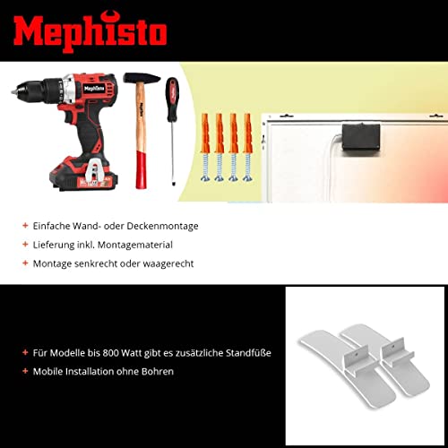 Mephisto Infrarouge Chauffage Mur- Decken-Standheizung à Économie D'Énergie Chauffage Électrique Incl. Télécommande Et Thermostat Wifi App Contrôleur 300-1200W – Image 5