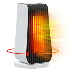 Mini Radiateur Soufflant Salle de Bain 1200W Ninonly Chauffage Soufflant Silencieux 90° Oscillation Minuterie Chauffage Electrique Economique pour Bureau, Chambre, Salon P2