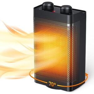 Radiateur Soufflant, Chauffage d'Appoint, 3 Modes, Chauffage Électrique en Céramique, Protection Contre la Surchauffe et l'Inclinaison, pour le Chauffage et les Cadeaux de Noël d'Hiver