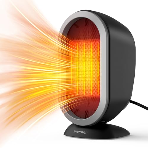 Radiateurs Électriques Soufflants, 1200W Mini Chauffage d'appoint Soufflant pour Salle de Bain, Radiateur en Céramique à Chauffage Rapide à Économie d'Énergie pour Chambre, Bureau