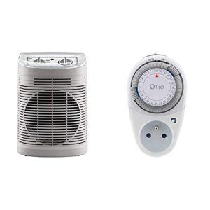 Rowenta SO6510F2 Radiateur et Ventilateur Soufflant Instant Comfort Aqua Chauffage d’Appoint Salle de Bain Ventilation Chaud Froid 2 Vitesses 2400W Silencieux Gris & Otio -10 blanc