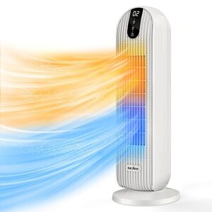 Sejoy Radiateur Soufflant, Chauffage électrique Chauffage Soufflant Economique, Chauffage d'appoint electrique, 90 ° Oscillation, Minuterie 12H, 3 Modes, Thermostat et économie d'énergie, Blanc