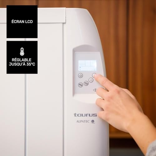 TAURUS ALPATEC- Radiateur Électrique à Inertie Sèche Malbork 2000W|Programmateur Hebdomadaire/Quotidienne, Thermostat Réglable (10-35ºc), Arrêt Automatique| Écran LCD Rétroéclairé| Installable/Roues – Image 4