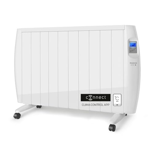 TAURUS ALPATEC- Radiateur Électrique à Inertie Sèche Malbork 2000W|Programmateur Hebdomadaire/Quotidienne, Thermostat Réglable (10-35ºc), Arrêt Automatique| Écran LCD Rétroéclairé| Installable/Roues