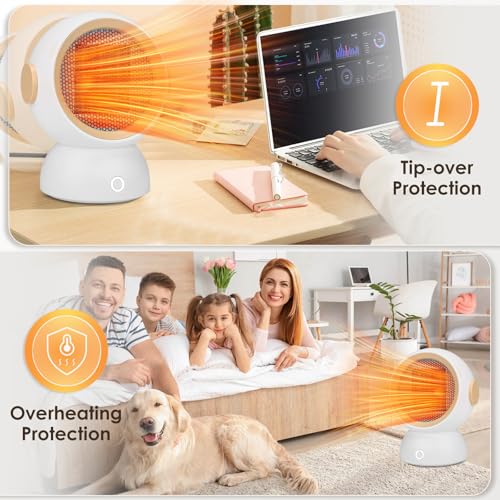 Unipampa Mini Radiateur Céramique, Compact Radiateur Soufflant Classique – Image 4