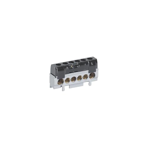 004816 Legrand Bornier de répartition phase isolé - connexions 1x35mm² + 5x25mm² - Clipsable sur rail DIN