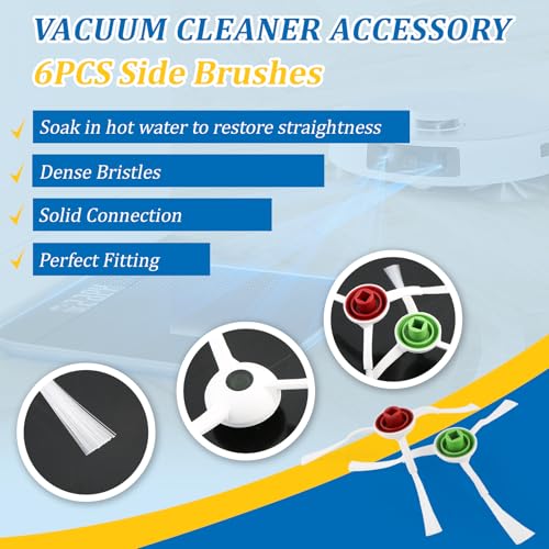 20 PCS Kit D'accessoires de Rechange pour Ecovacs Deebot T20 OMNI/T20e OMNI/T20 Max/T20 Pro, avec 1 Brosse à Rouleau en Caoutchouc, 6 Brosses Latérales, 4 Vadrouille, 4 Filtres, 4 Sacs à Poussière – Image 4