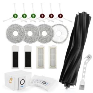 20 PCS Kit D'accessoires de Rechange pour Ecovacs Deebot T20 OMNI/T20e OMNI/T20 Max/T20 Pro, avec 1 Brosse à Rouleau en Caoutchouc, 6 Brosses Latérales, 4 Vadrouille, 4 Filtres, 4 Sacs à Poussière
