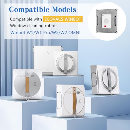 8 Pièces pour Ecovacs Winbot W1 Pro/W1/W2 Omni/W2 Serpillère Rechange Kit, Microfibre Lingette Robot Lave Vitre pour Ecovacs Winbot, pour Nettoyage Vitre – Image 4