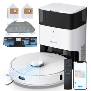 AIRROBO Robot Aspirateur Laveur avec Station, Navigation LiDAR avec Nettoyage Personnalisé, 3.5L Automatique Poussièr, Autonomie 180 Minutes, évitement d'obstacles, WiFi/App Contrôle