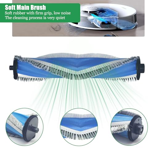 Accessoires pour Ecovacs Deebot robot aspirateur pièce de rechange, Brosses à rouleau + chiffon de nettoyage + sac à poussière + brosses latérales + filtres – Image 4