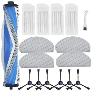 Accessoires pour Ecovacs Deebot robot aspirateur pièce de rechange, Brosses à rouleau + chiffon de nettoyage + sac à poussière + brosses latérales + filtres