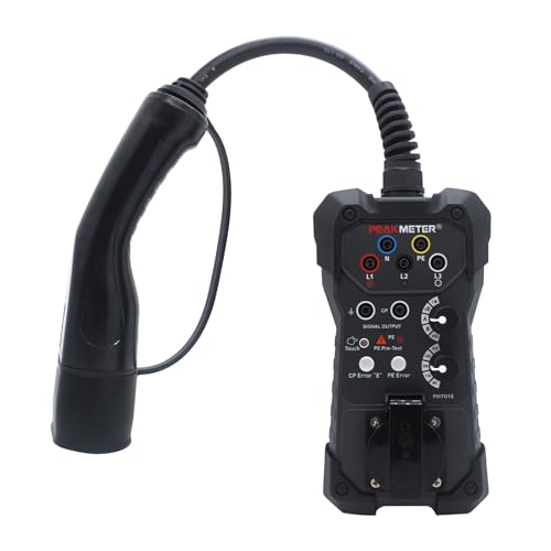 Adaptateur EVSE, test de station de charge de type 2, analogique PP et CP, multimètre et oscilloscope connectables, prise schuko intégrée, LED intégrée pour indicateur de phase