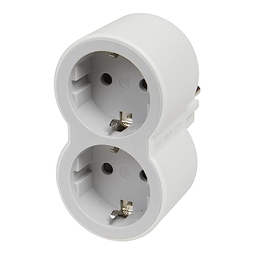 Adaptateur de contact 2 x Shuko blanc Legrand type F protection enfant 2P+E CE – Image 3