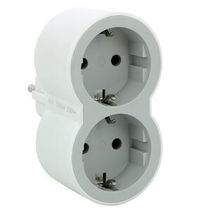 Adaptateur de contact 2 x Shuko blanc Legrand type F protection enfant 2P+E CE