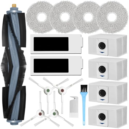 AiLomey Kit d'accessoires pour Ecovacs Deebot T20 Omni, Pièces de Rechange pour Ecovacs Deebot T20 e Omni, Brosse Principale, Filtres HEPA,Chiffons de Vadrouille, Brosses Latérales,Sacs