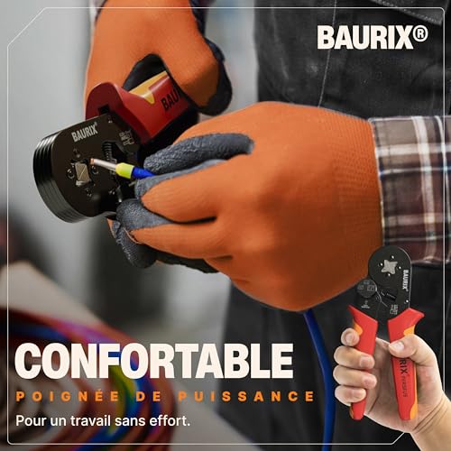 BAURIX® Pince à Sertir Embouts de Câble Pince à Embout Auto-Réglable Pince à Sertir Embout fil electrique souple Sertisseuse Electrique Pince Automatique Pinces à Sertir Embout de Cable – Image 5