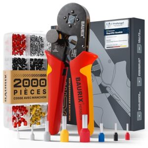 BAURIX® Pince à Sertir Embouts de Câble Pince à Embout Auto-Réglable Pince à Sertir Embout fil electrique souple Sertisseuse Electrique Pince Automatique Pinces à Sertir Embout de Cable