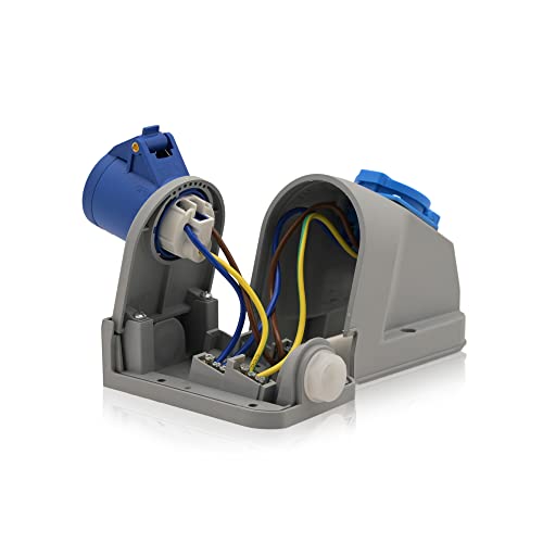 CEE Fiche/prise de courant Fiche industrielle IP44 en bleu gris 16A / 32A, 3 pôles, 230V, CE, SB, RoHS, Reach – Image 4