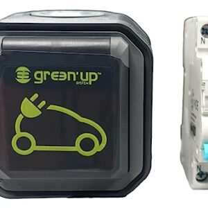 Carré Rouge - Pack 1 Disjoncteur Différentiel 20A Vijji + 1 Prise Green’Up Legrand pour Chargeur Mobile - pour Utilisation en Extérieur - Fabrication Française