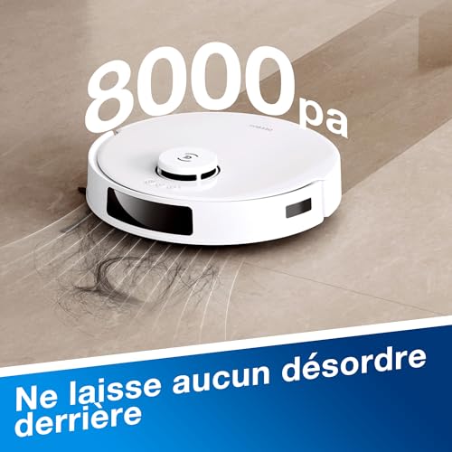 ECOVACS Aspirateur Robot DEEBOT N20 Plus, Robot Aspirateur Laveur 8000Pa avec vidange Automatique poussière, Nettoyage Autonome de 45 Jours, Batterie 300 Min, Anti-Tangle, Tapis et Poils d'animaux – Image 3
