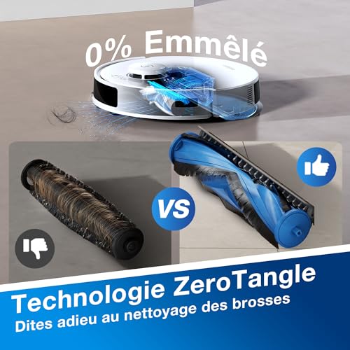 ECOVACS Aspirateur Robot DEEBOT N20 Plus, Robot Aspirateur Laveur 8000Pa avec vidange Automatique poussière, Nettoyage Autonome de 45 Jours, Batterie 300 Min, Anti-Tangle, Tapis et Poils d'animaux – Image 4