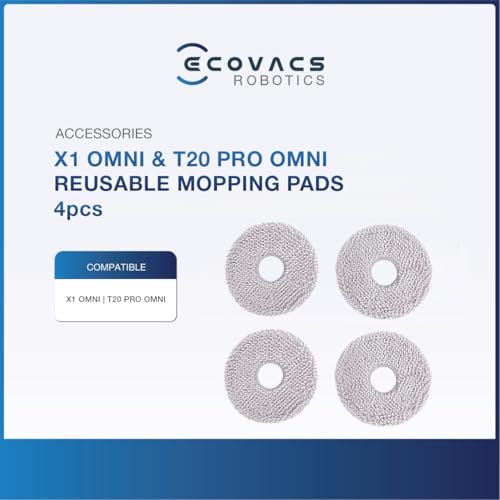 ECOVACS DEEBOT X2 OMNI/T20 OMNI/T20e OMNI/X1 OMNI/X1 TURBO/X1e OMNI/T10 TURBO tampons de Nettoyage améliorés, 4 pièces, D-WP04-0012 – Image 3