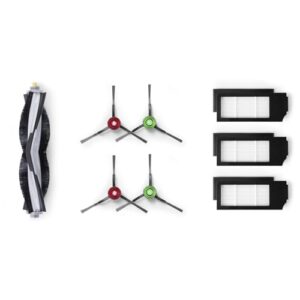 ECOVACS Kit d'entretien pièces de rechange pour DEEBOT T20 OMNI avec 1 brosse principale en caoutchouc, 4 brosses latérales blanches, 3 filtres antibactériens, accessoire original