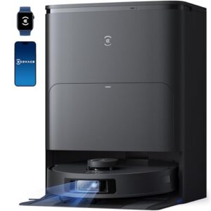 ECOVACS T30S Pro Omni Aspirateur Robot avec Station, Robot Aspirateur Laveur 11000Pa, Brosse ZeroTangle, Nettoyage TruEdge, Nettoyage des serpillières à l'eau Chaude 70°C, Batterie 350 Min,Noir