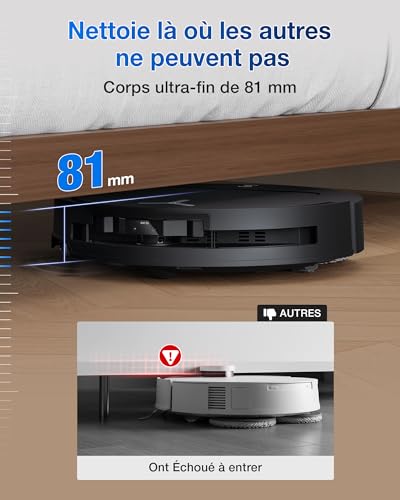 ECOVACS T50 Pro Omni Gen2 Robot Aspirateur Laveur, 21000Pa amélioré par T30 Pro Omni, Brosse latérale et serpillière Extensibles, Ajout Automatique Solution de Nettoyage, Lavage à l'eau Chaude, Noir – Image 3
