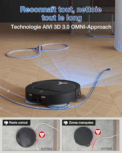 ECOVACS T50 Pro Omni Gen2 Robot Aspirateur Laveur, 21000Pa amélioré par T30 Pro Omni, Brosse latérale et serpillière Extensibles, Ajout Automatique Solution de Nettoyage, Lavage à l'eau Chaude, Noir – Image 5