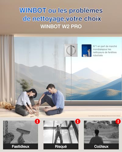 ECOVACS W2 Robot Laveur de Vitre, Nettoyeurs de Vitres avec Système de Protection – Image 3