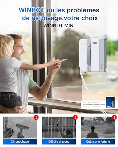 ECOVACS WINBOT Mini Robot de Nettoyage de vitres, Design Compact, Double Buses avec pulvérisation ultrasonique, système de Protection à 9 étapes, Planification Intelligente du Trajet, Blanc – Image 3