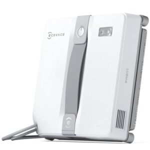ECOVACS WINBOT Mini Robot de Nettoyage de vitres, Design Compact, Double Buses avec pulvérisation ultrasonique, système de Protection à 9 étapes, Planification Intelligente du Trajet, Blanc