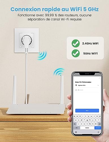 EIGHTREE Prise Connectée WiFi 2.4G/5GHz, Prise Intelligente Programmable, Compatible avec Alexa/Google Home, Suivi de Consommation, Contrôle Appli/Voix, 16A 3680W – Image 3