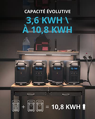 Générateur d'énergie portable Ef Ecoflow Delta Pro Batterie pour la maison extensible 3,6 kWh - 25 kWh, grande sortie CA 3600 W – Image 4