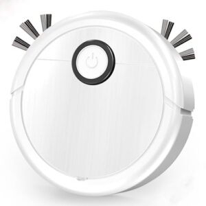 Générique Robot Aspirateur, Balayage Automatique Robot Aspirateur avec Balai, Navigation Intelligente, Evitement d'obstacles, Ultra - Mince et Silencieux, Adapté au des Sols Durs et Mous (Blanc)