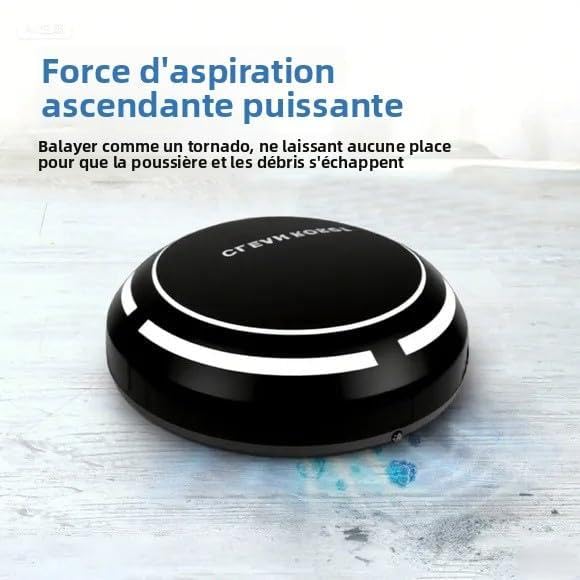 Générique Robot Aspirateur Mini - Nettoyage Auto sans Fil, Aspiration Puissante, Navigation Intelligente, Ultra-Plat 55dB, Antichoc, Parfait pour Parquet/Carrelage/Petits Espaces,Black – Image 3