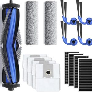 Geoviizon Lot de 15 accessoires pour ECOVACS DEEBOT X8 Omni/X8 Pro Omni, 1 brosse principale en caoutchouc, 4 filtres, 2 rouleaux de nettoyage, 4 brosses latérales, 4 sacs d'aspirateur