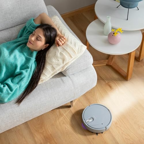 InnovaGoods Robot Aspirateur Rechargeable Multifonction 5 en 1 Varob, Gris â Image 5